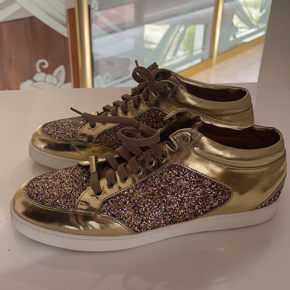 Jimmy Choo Sequin Low Top Sneakers